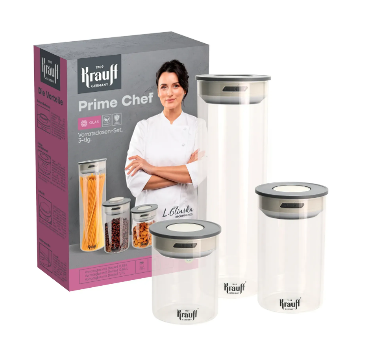 Набір контейнерів для зберігання Krauff з кришками з обробною дошкою Krauff (55-333-351) - фото 6 Набір контейнерів для зберігання Krauff з кришками з обробною дошкою Krauff (55-333-351) - фото 6