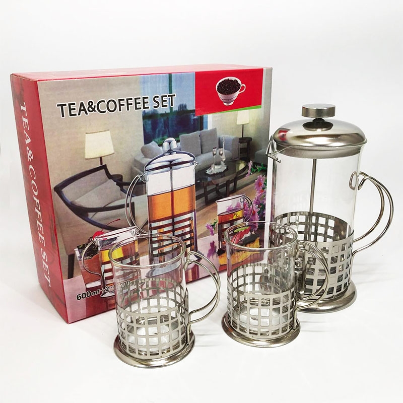 Сервиз для чая и кофе Unique UN-1155 стеклянный френч-пресс и чашки 2 шт. 600 мл (26202764) - фото 9 Сервиз для чая и кофе Unique UN-1155 стеклянный френч-пресс и чашки 2 шт. 600 мл (26202764) - фото 9