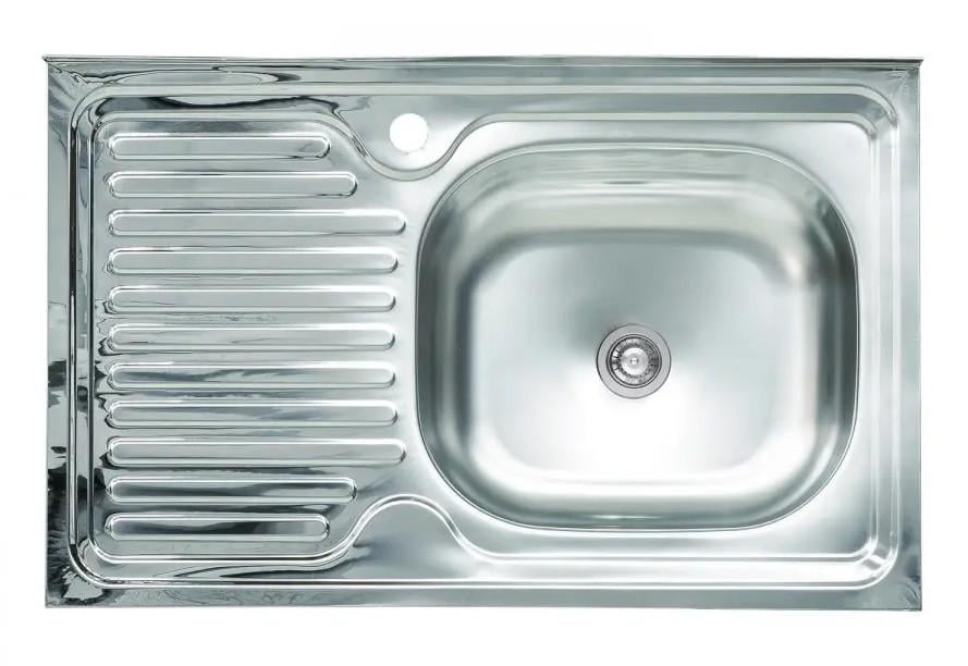 Мойка кухонная из нержавеющей стали правая 80x50 см 4 мм (30631917) Мойка кухонная из нержавеющей стали правая 80x50 см 4 мм (30631917)
