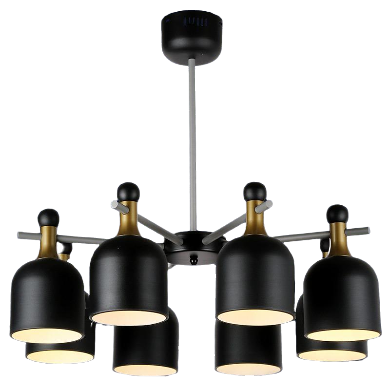 Люстра стельова лофт Light House LS-13106-8 BK на вісім ламп Чорний / Золото Люстра стельова лофт Light House LS-13106-8 BK на вісім ламп Чорний / Золото