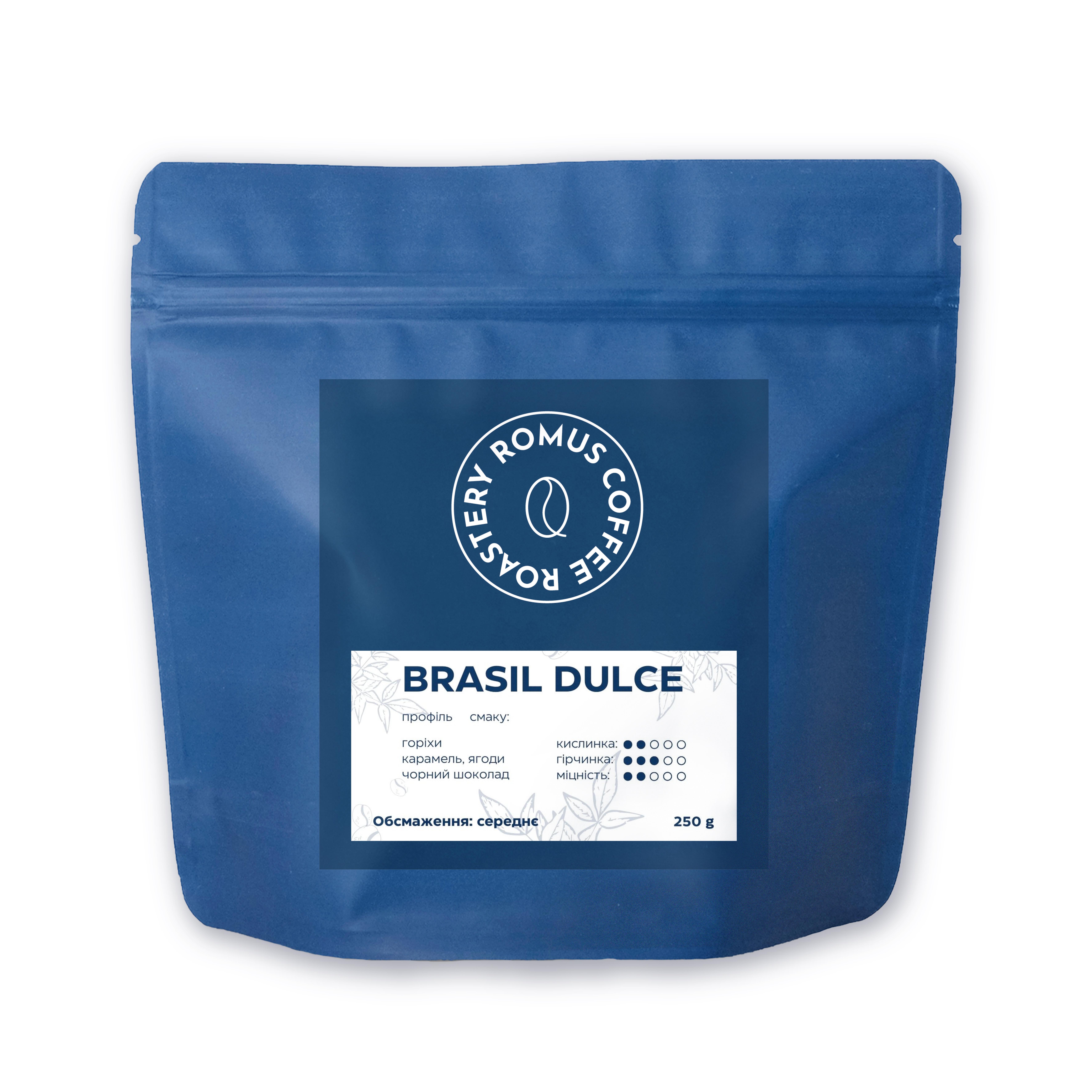 Кава у зернах Romus Coffee Roastery Brasil Dulce 250 г (78452) Кава у зернах Romus Coffee Roastery Brasil Dulce 250 г (78452)