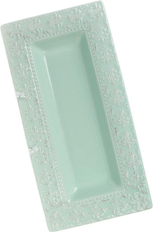 Блюдо керамическое Leeds Королевская Лилия 35,6х17,8х3,6 см Зеленый (32311472) - фото 1 Блюдо керамическое Leeds Королевская Лилия 35,6х17,8х3,6 см Зеленый (32311472) - фото 1