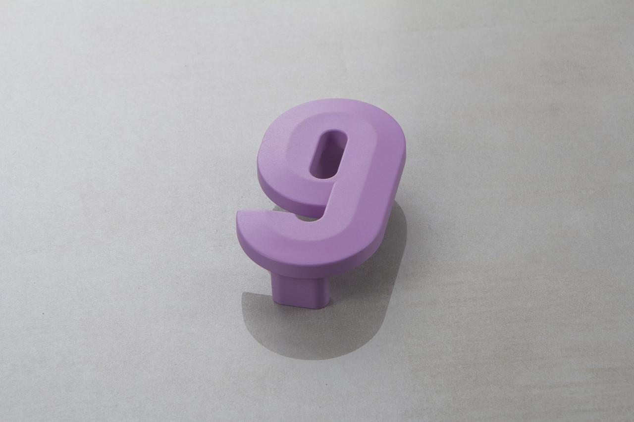Мебельная ручка Poliplast цифра девятка РП-9 Фиолетовый матовый (16281)