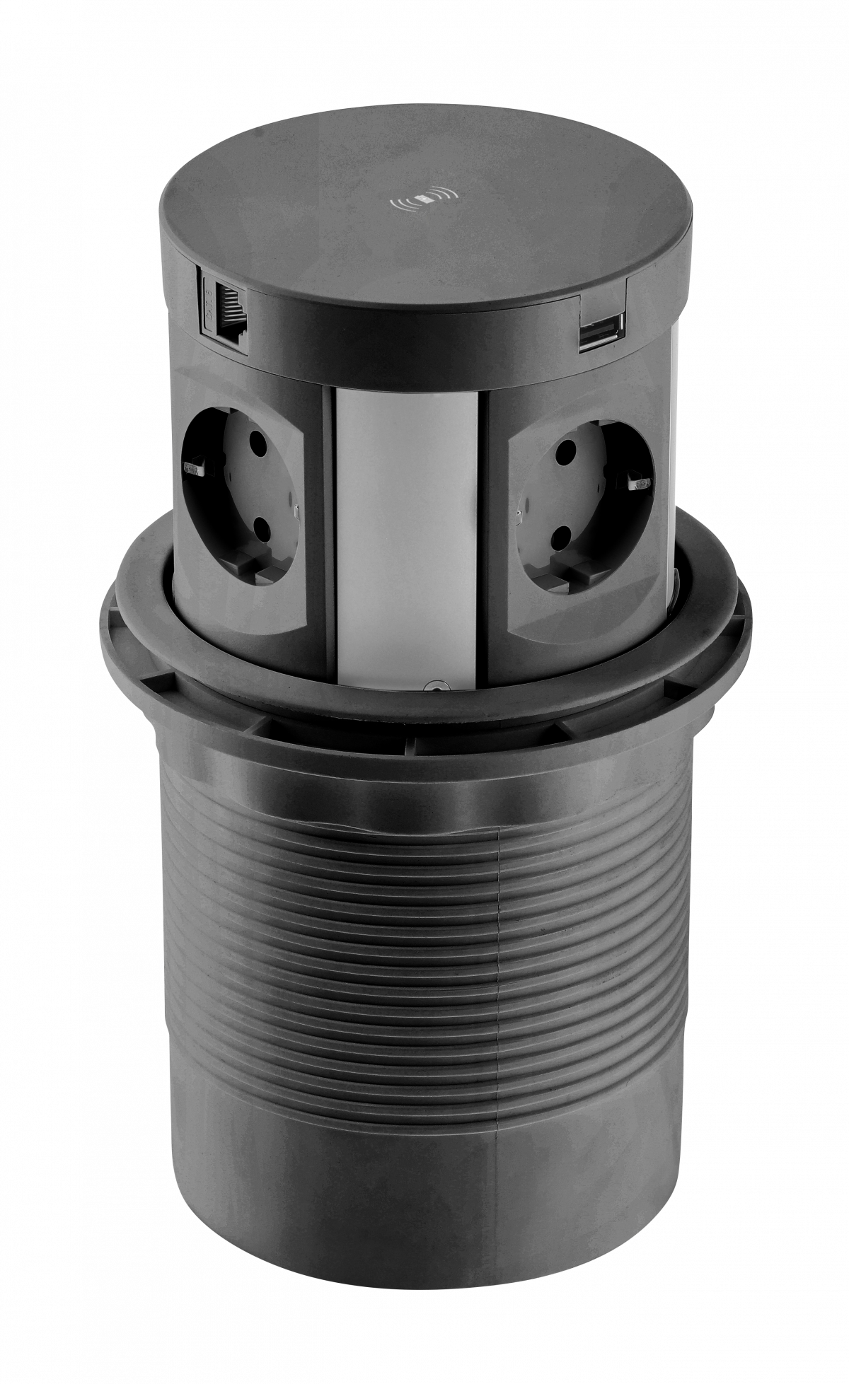 Подовжувач чотиримісний врізний GTV COMFORT PLUS Schuko 1,5 м Чорний (27848648)