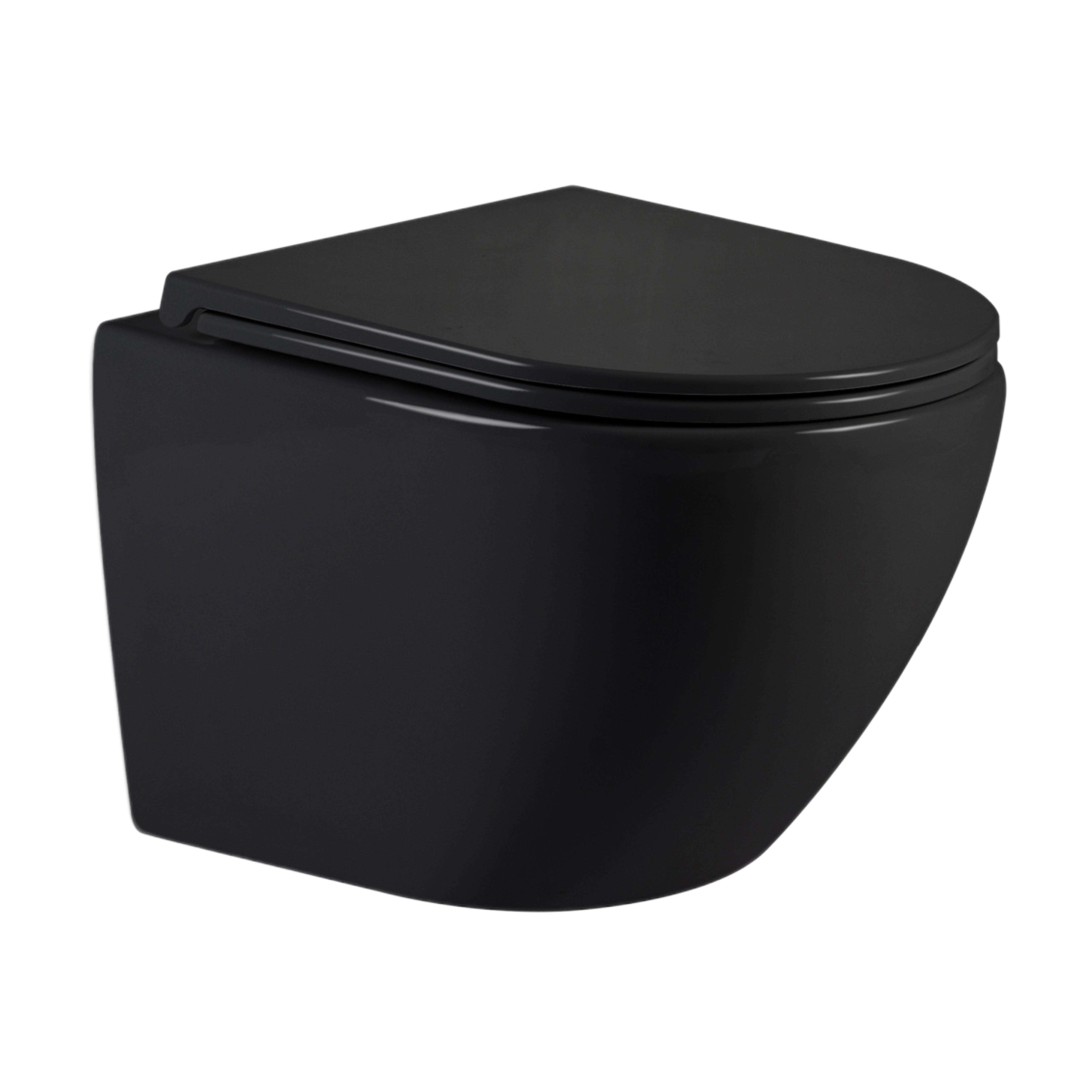 Унитаз подвесной Qtap Jay Ultra Quiet с сиденьем Slim Duroplast/Soft-close/Quick Release 485х360х320 мм Black Matt (QT07335177MB)