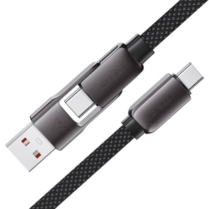 Кабель Acefast C13-04 USB 2.0 USB-A/USB-C to USB-C 1,2 м 60W 3A Black (6974316282334) - фото 4 Кабель Acefast C13-04 USB 2.0 USB-A/USB-C to USB-C 1,2 м 60W 3A Black (6974316282334) - фото 4