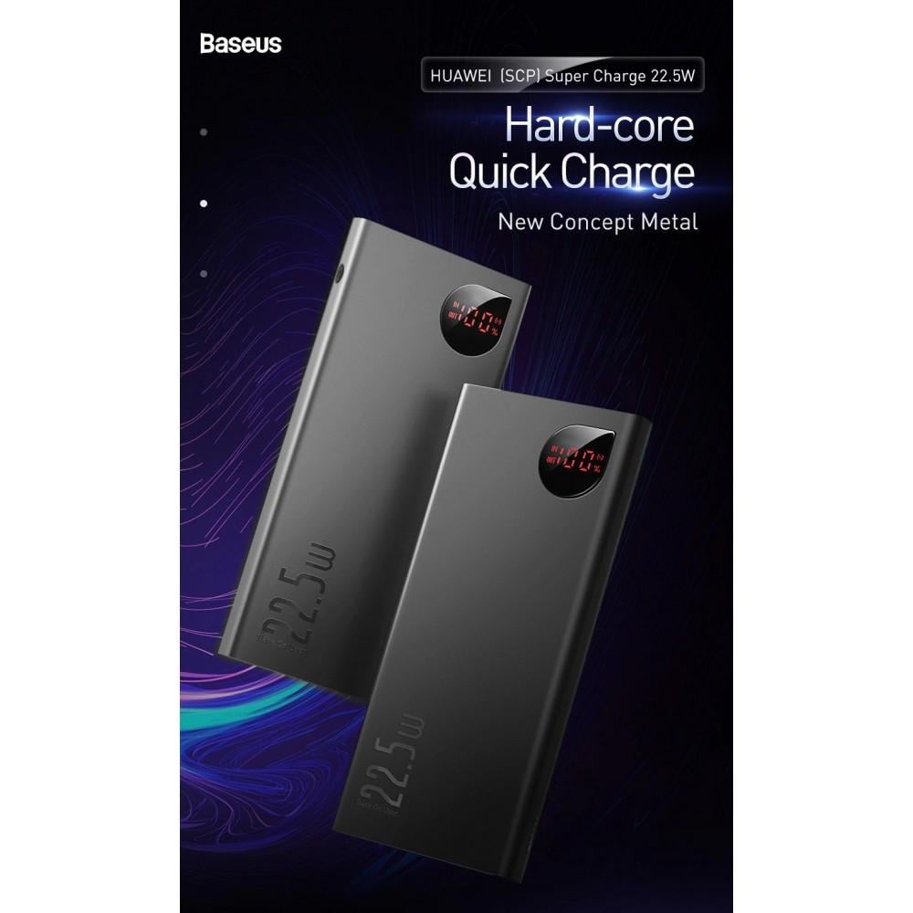 Повербанк BASEUS Adaman Metal Digital Display QC 22.5W 10000 mAh Black (25397390) - фото 2 Повербанк BASEUS Adaman Metal Digital Display QC 22.5W 10000 mAh Black (25397390) - фото 2