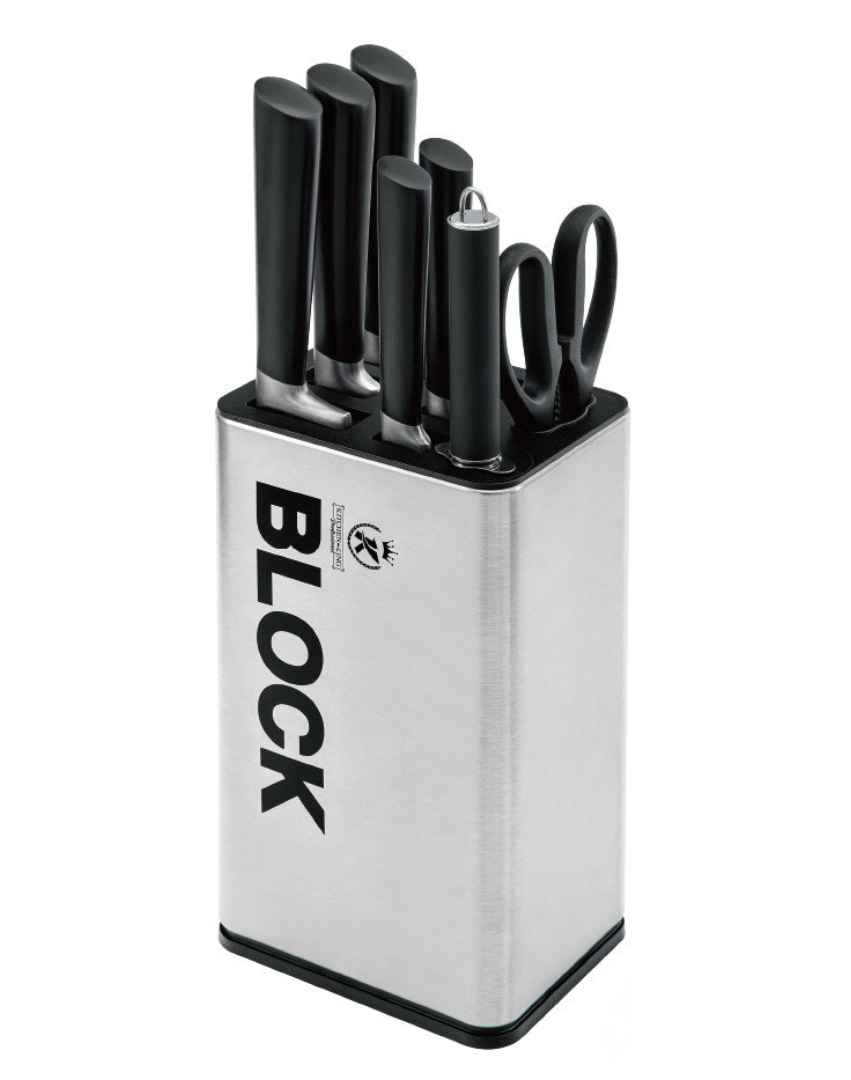 Набір кухонних ножів King BLOCK з точилом і ножицями 8 пр.