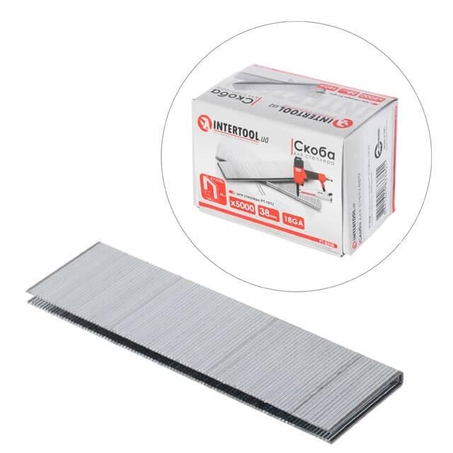 Скоба для степлера Intertool PT-8338 РТ-1612 38 мм 18GA 5,7 5,8х1,25х1,0 мм 5000 шт./уп. - фото 2