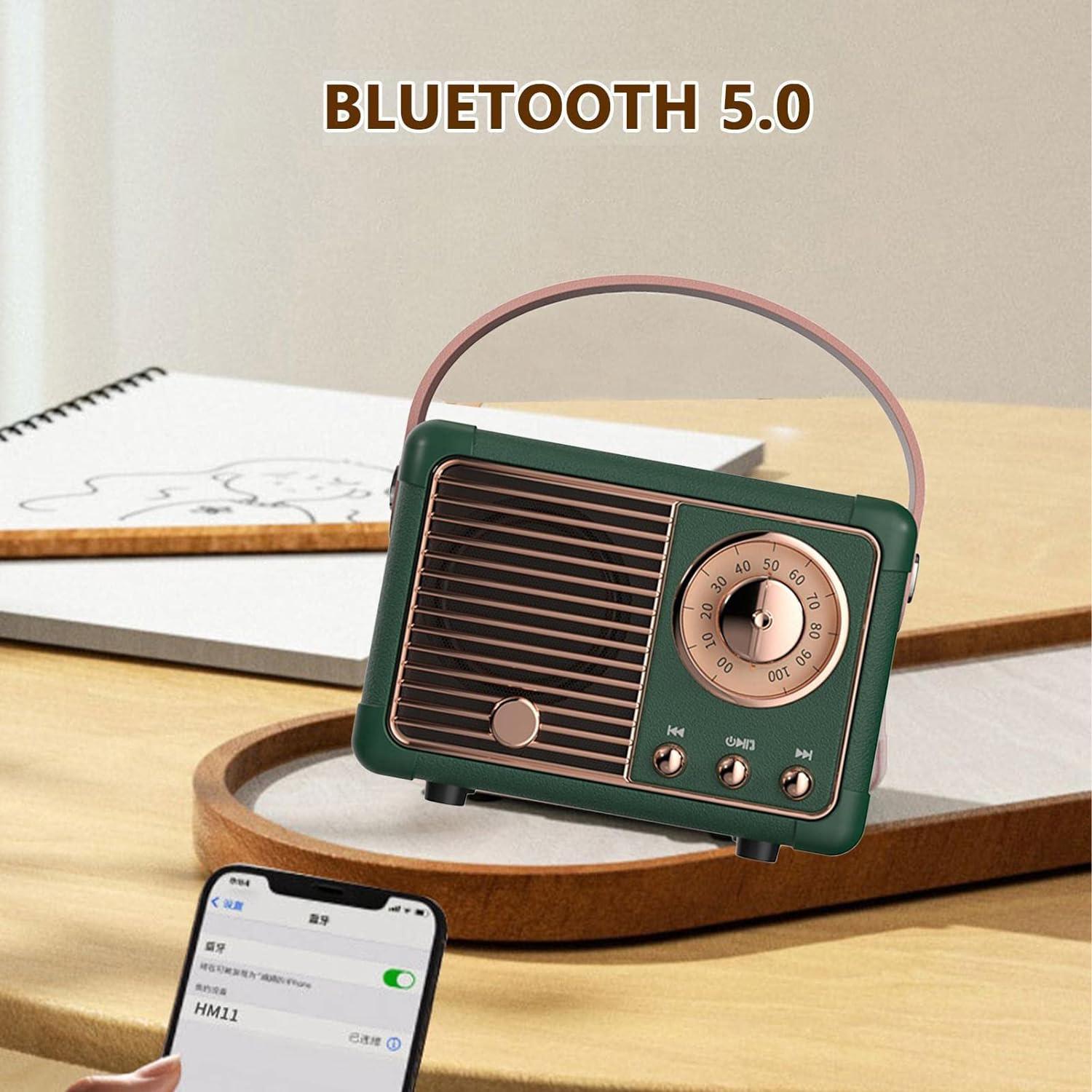 Портативная колонка Bluetooth водонепроницаема в ретро-стиле Army Green - фото 4