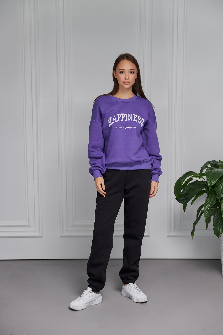 Світшот жіночий Happiness М132.4/1 начіс S Фіолетовий (599-1-60) - фото 3 Світшот жіночий Happiness М132.4/1 начіс S Фіолетовий (599-1-60) - фото 3