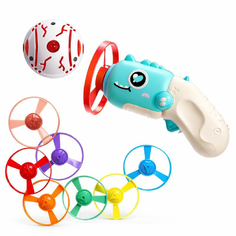 Детский игровой набор TK Group 123-6 K Механический запускатель подсветка/диски/волчка Летающие диски Голубой (2621834870)