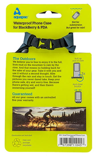 Чехол водонепроницаемый AQUAPAC 045 Small Stormproof Phone Case Серый - фото 6