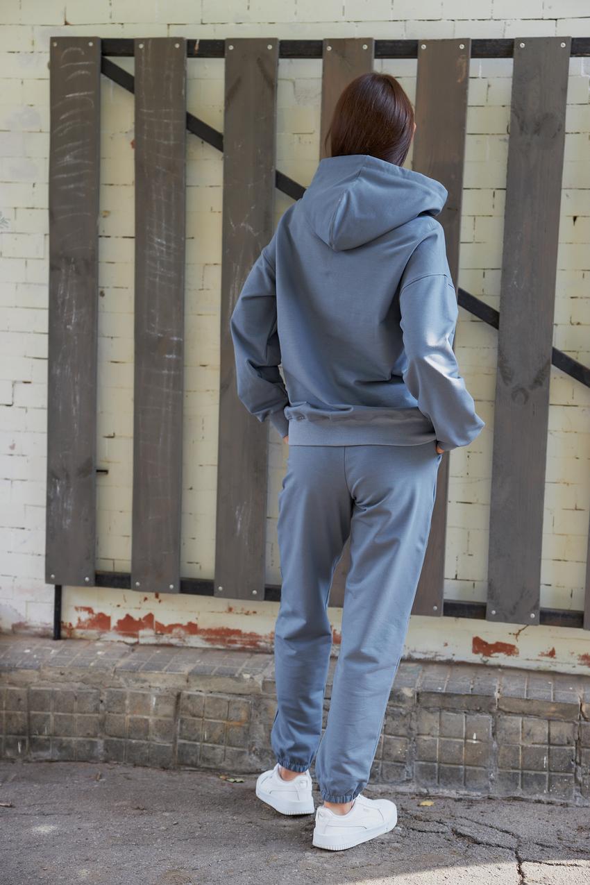 Костюм спортивный женский М136.2 худи на замке/джогеры XXL Серый (824-1-64) - фото 2 Костюм спортивный женский М136.2 худи на замке/джогеры XXL Серый (824-1-64) - фото 2