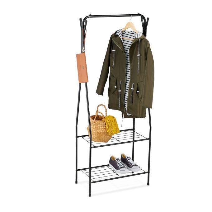 Вешалка для одежды Relaxdays на 2 полки 158x60x33 см (2242672367)