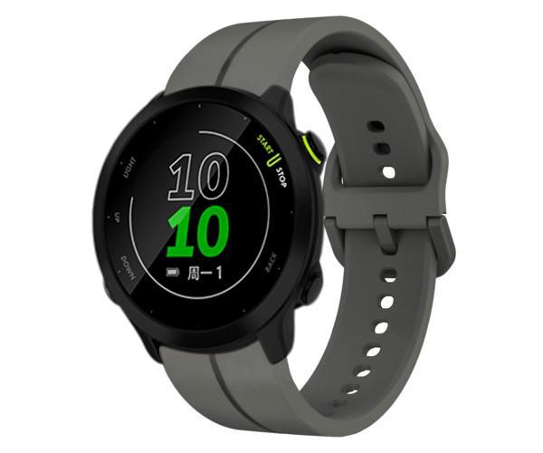 Ремешок для смарт-часов Silicone для Amazfit GTR Mini с пластиковой застежкой 20 мм Темно-серый