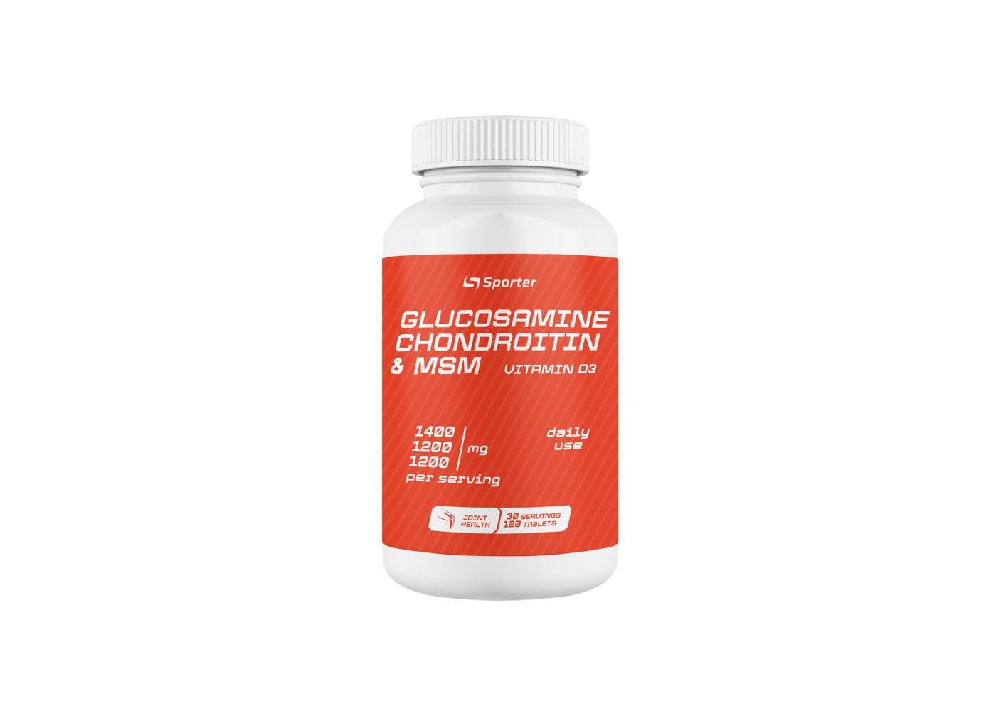 Средство для суставов Sporter Glucosamine Chondroitin MSM & Boswellia 120 таб