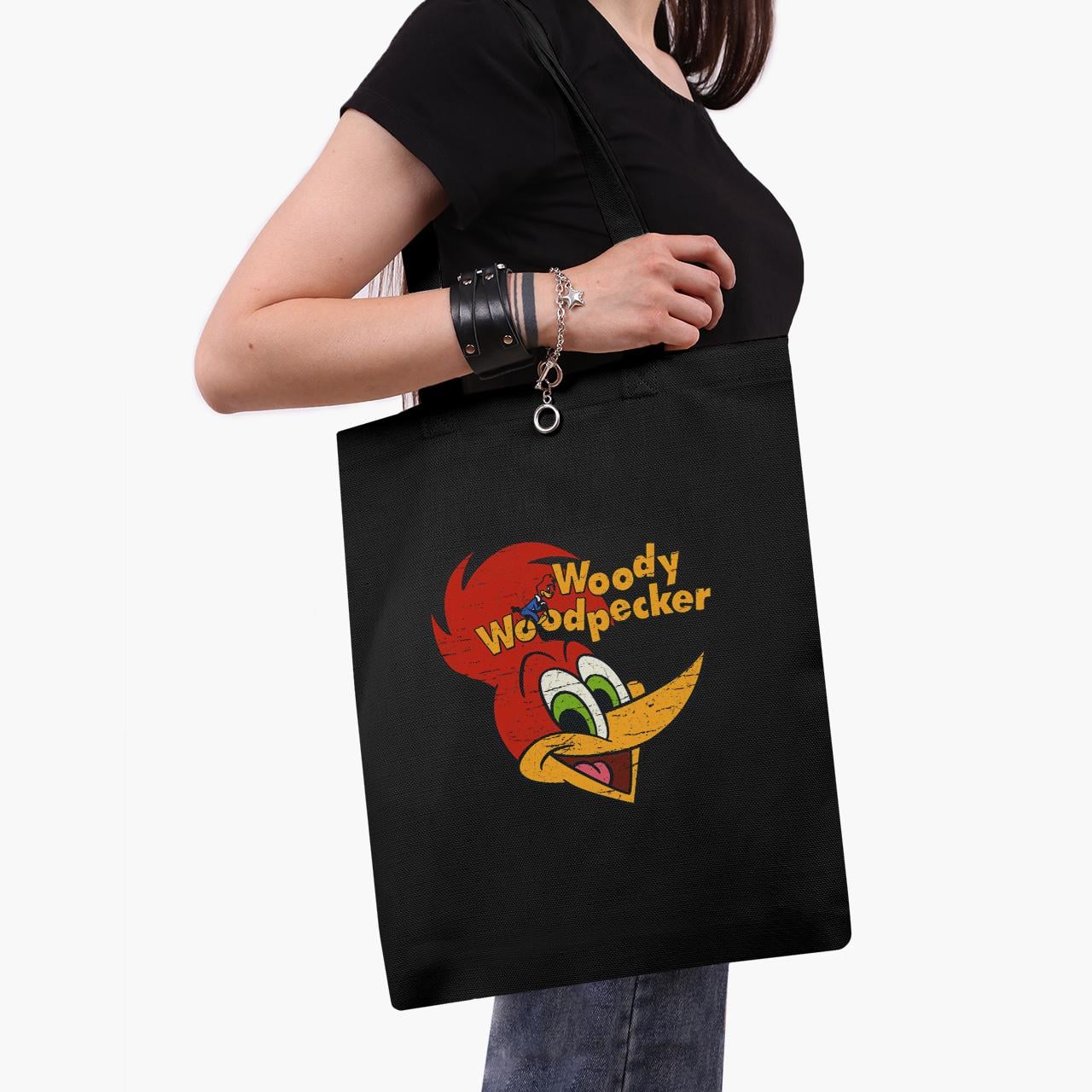 Эко сумка шоппер Woody Woodpecker 41x35 см Черный (9227-2871-BK)