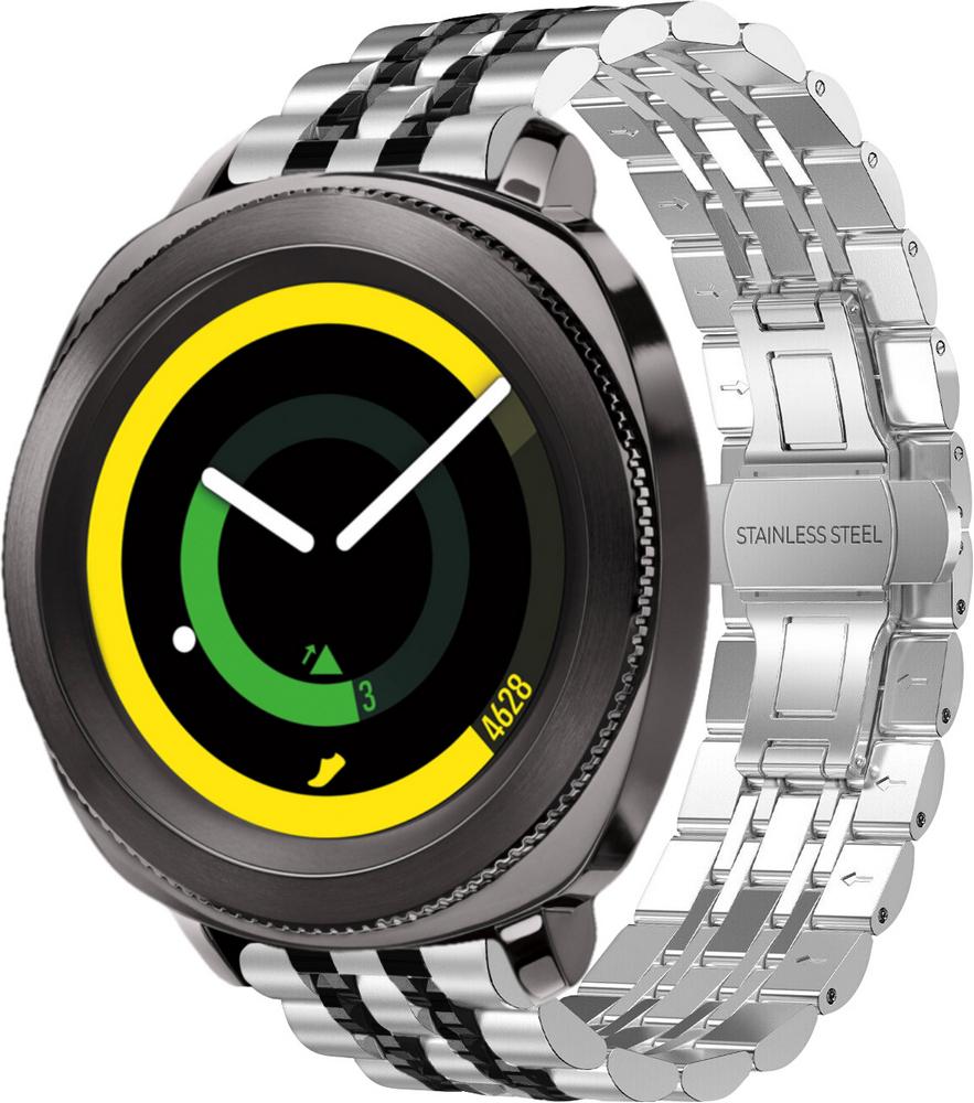Браслет металлический Spinye Line для Gear Sport Silver Black (29028-69)