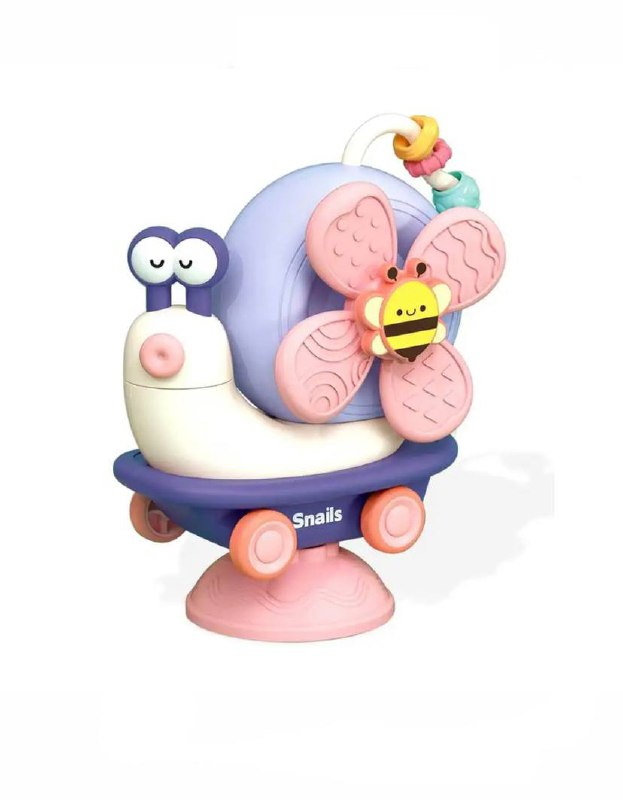 Погремушка детская 3в1 Fun Game 100Y на присоске 1 Улитка Фиолетовая (1855734457)
