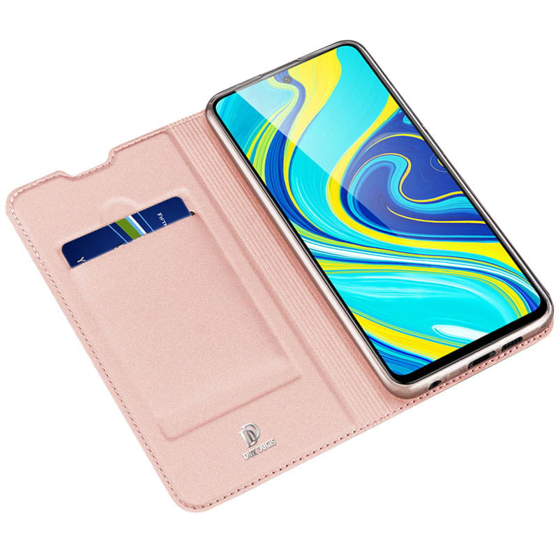 Чехол-книжка Dux Ducis с карманом для визиток для Xiaomi Redmi Note 9/Redmi 10X Rose Gold - фото 3 Чехол-книжка Dux Ducis с карманом для визиток для Xiaomi Redmi Note 9/Redmi 10X Rose Gold - фото 3