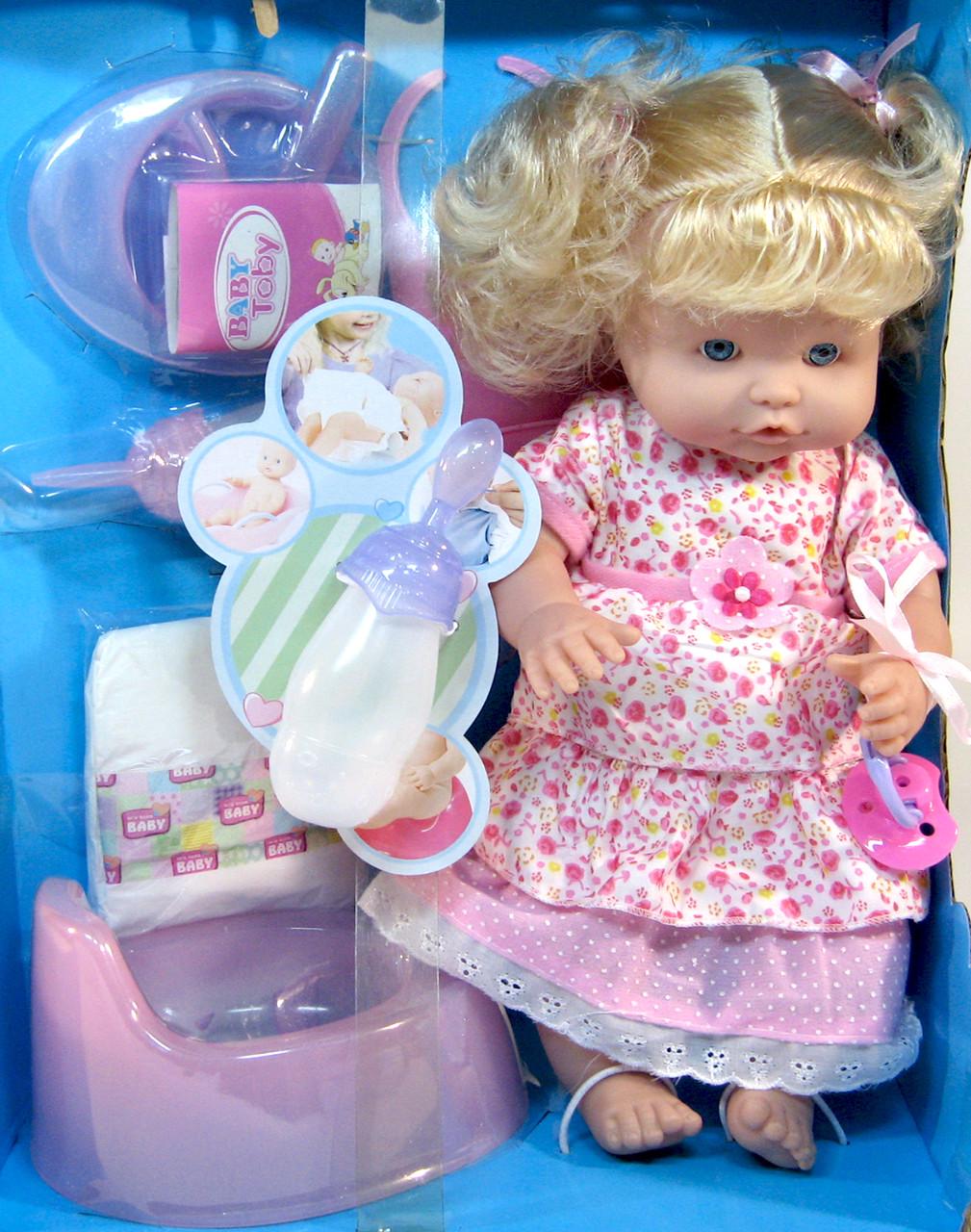 Кукла функциональная 800703A/3 с бутылочкой горшком и памперсом