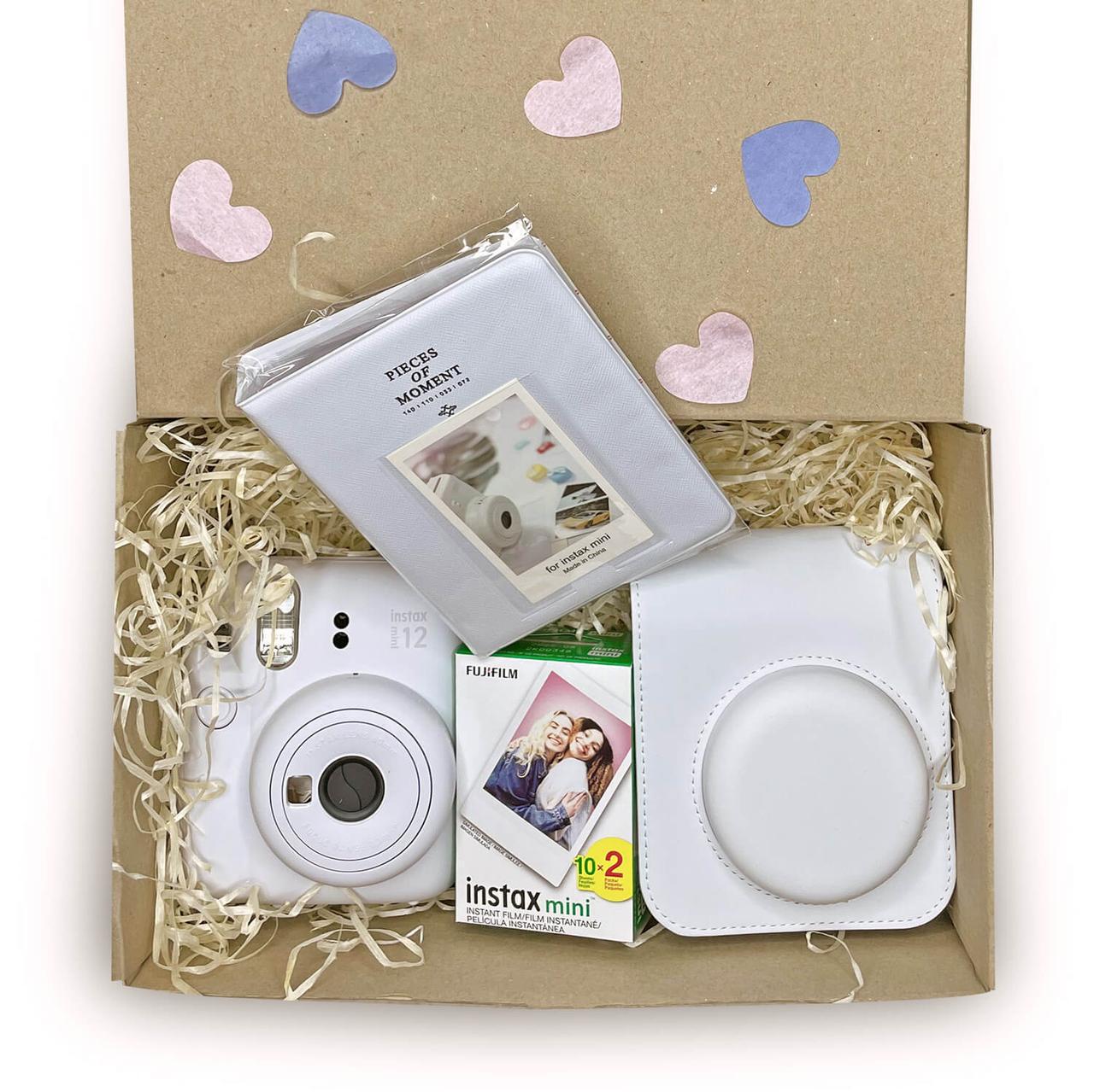 Подарочный набор Fujifilm Instax Mini 12 фотобумага 20 шт./чехол/фотоальбом 64 фото Белый
