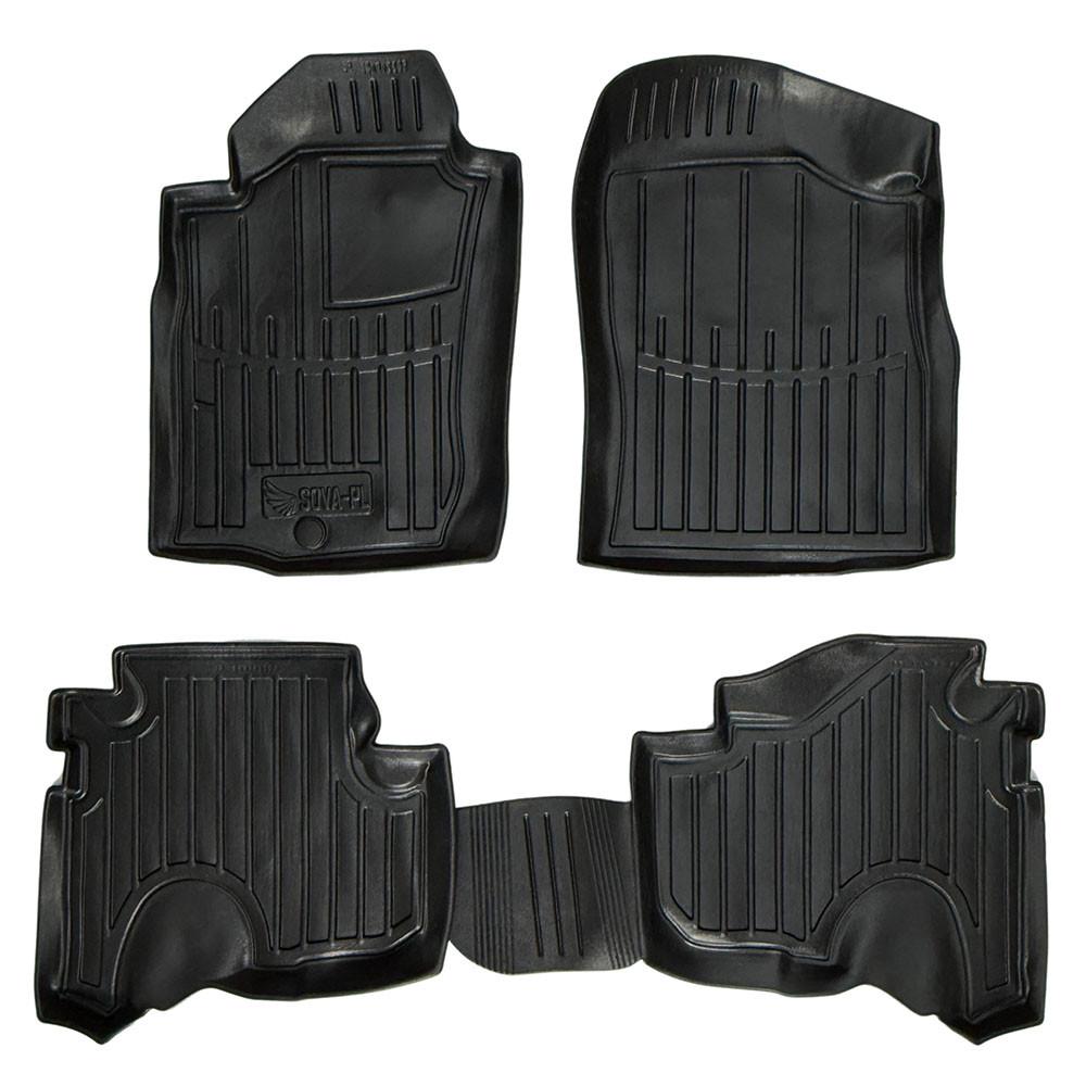 Коврики в салон SOVA-PL для Toyota Land Cruiser Prado J90 3дв. 1996-2002 резиновые 4 шт. Черный (28800495)