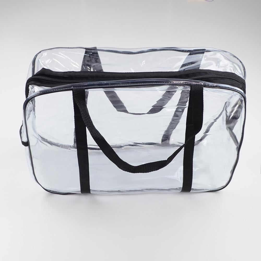 Прозрачная сумка с длинными ручками Л Черный (р010-black) Прозрачная сумка с длинными ручками Л Черный (р010-black)