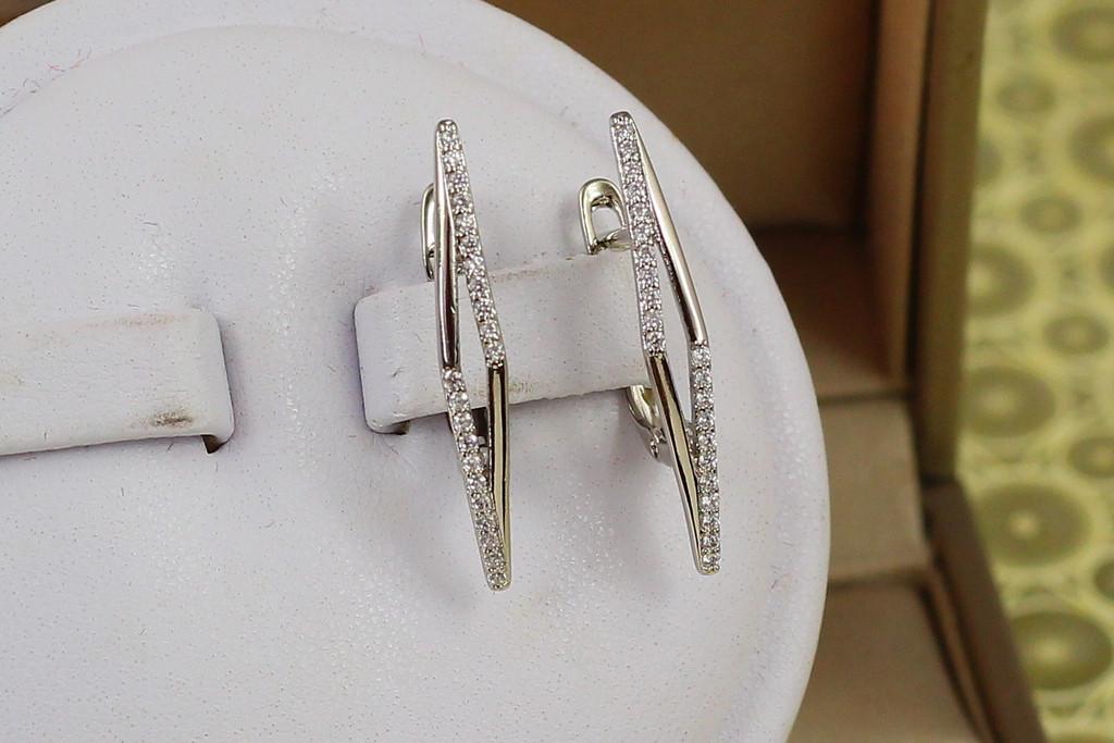 Серьги Xuping Jewelry Острый ромб 2,5 см Серебристый (1933602850)