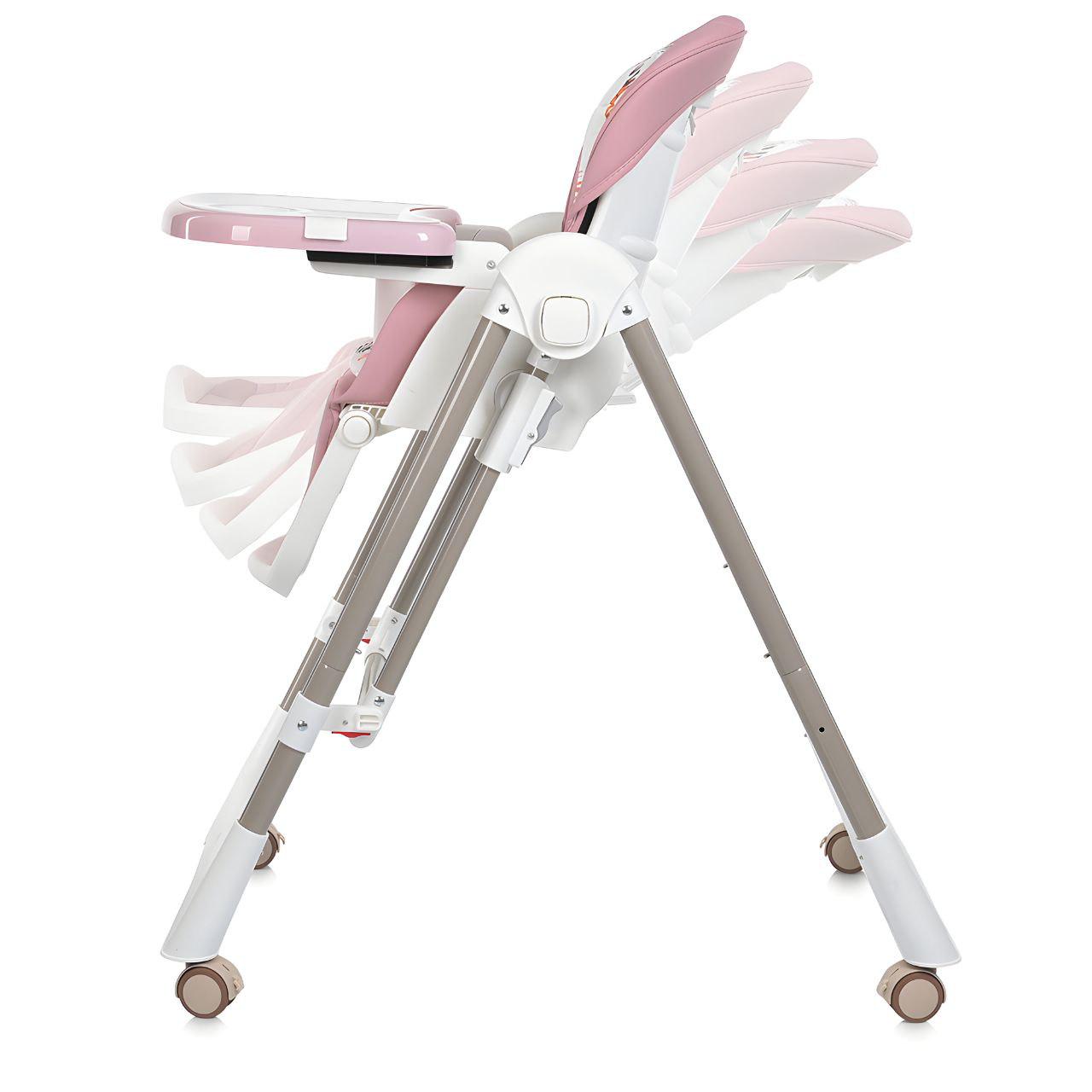 Стульчик для кормления Bambi M 5897 с функцией ручной укачивания Pink (23900635) - фото 5