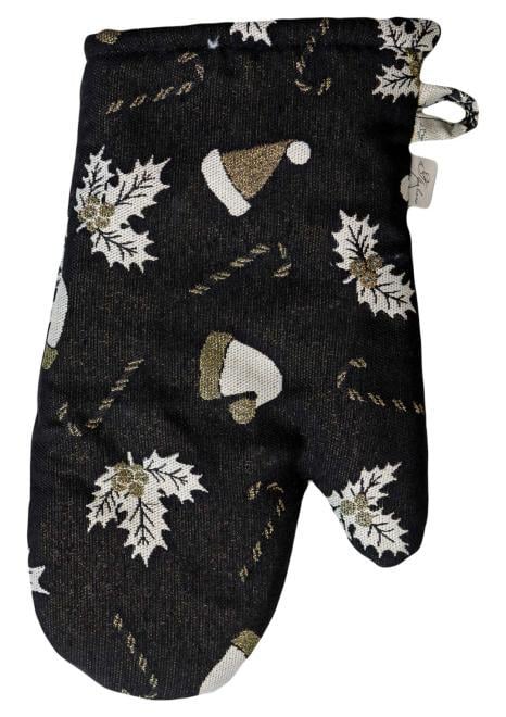 Рукавиця новорічна з люрексом Шапочки Чорний (36450)