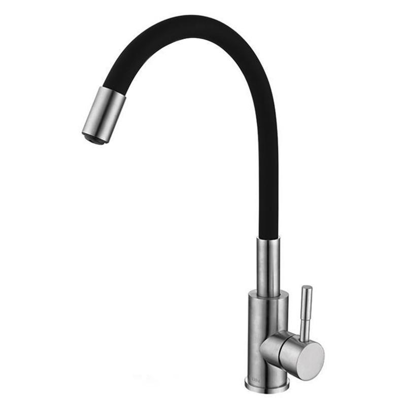 Смеситель для кухни Zerix LUX-011 REFL.BLACK нержавеющая сталь SUS304 Черный (ZX4875)