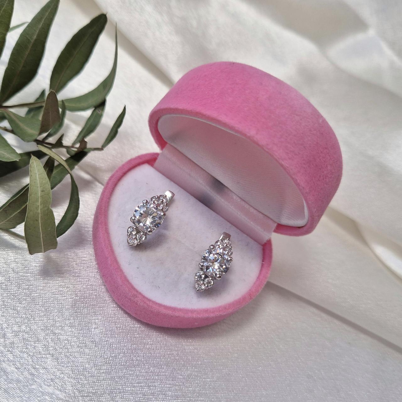 Серебряные серьги Герда с Белыми Камнями серебро 925 пробы 4 г (5742р)