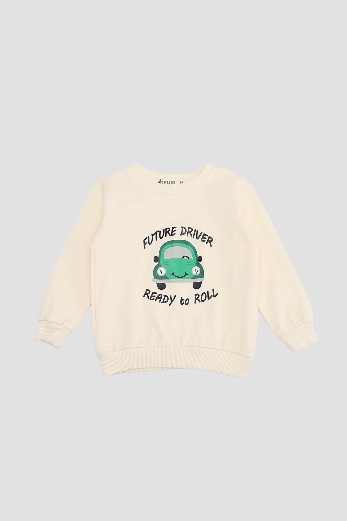 Свитшот детский Yuki для мальчика 104 см Молочный (ЦБ-00290372)