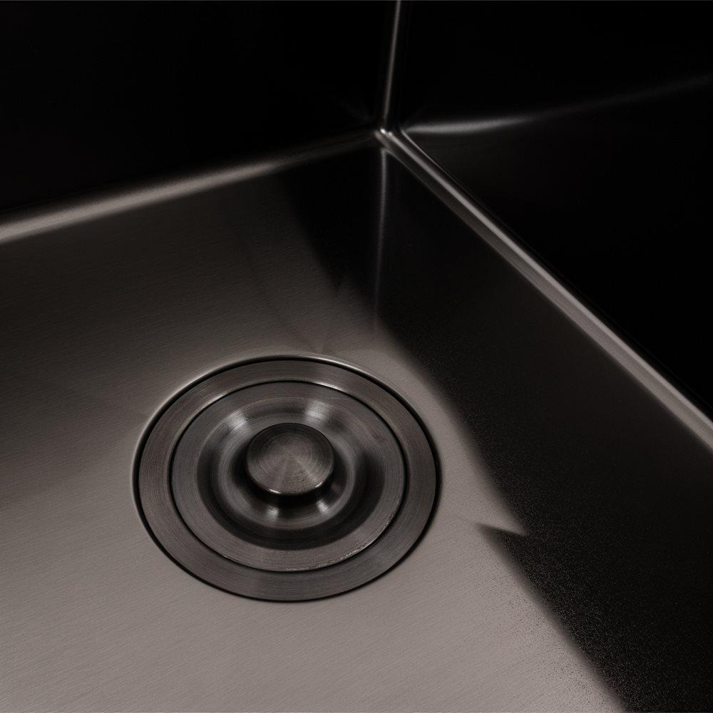 Мийка кухонна Valeso Handmade CM 58х48 R PVD круглий сифон 3,0/0,8 мм Чорний - фото 5