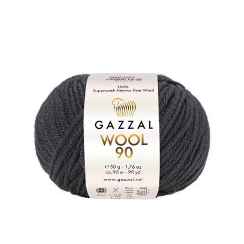 Пряжа Gazzal Wool 90 3658 Черный