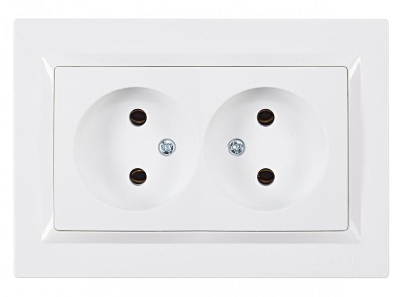 Розетка Luxel Jazz 9007 2-я б/з Белый (00000038425)