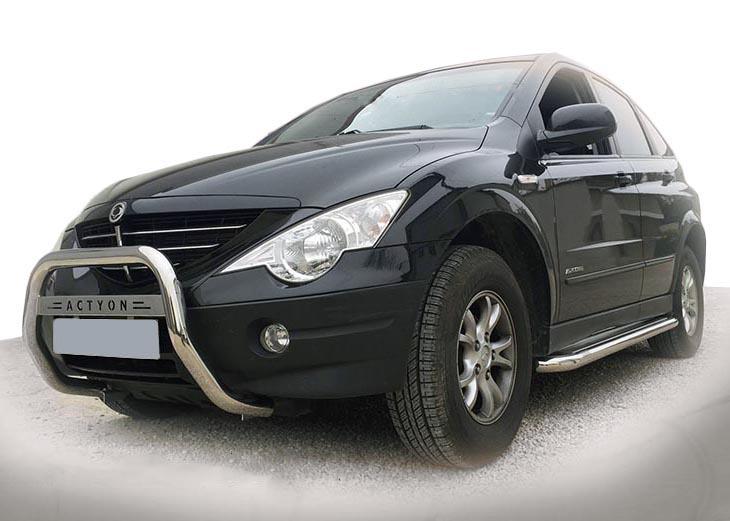 Кенгурятник WT005 CAN для SsangYong Action 2006- гг. нержавеющая сталь Хром