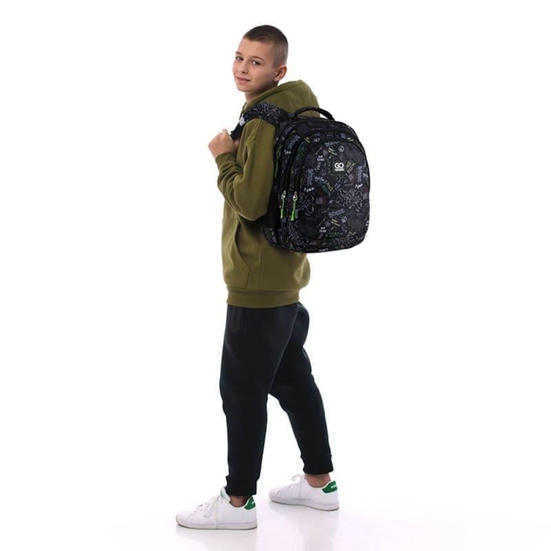 Шкільний рюкзак підлітковий GoPack Teens 162M-6 16,5 л Чорний (GO25-162M-6)