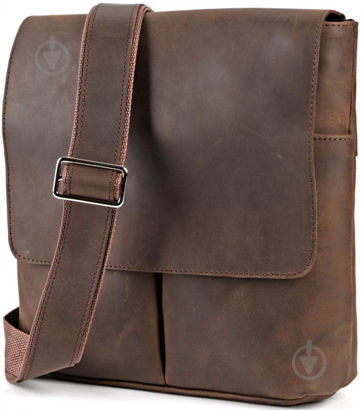 Сумка SHVIGEL 00998  из винтажной кожи Коричневая, Коричневый