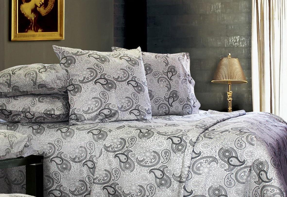 Комплект постельного белья двуспальный Еней-плюс С0139 Белый/Черный