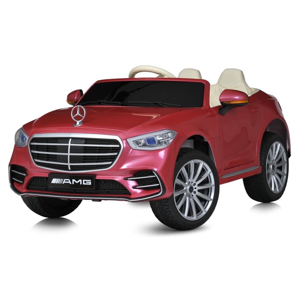 Детский электрический автомобиль Bambi Mercedes-Benz 12V двухместный до 30 кг Малиновый (DE-169-E-868)