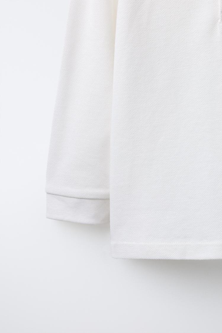 Поло с длинным рукавом Zara 13-14 лет до 164 см Белый (30166253) - фото 4