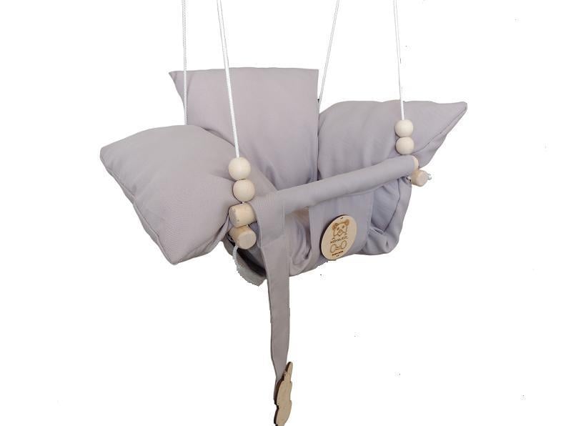 Качеля детская подвесная для детей от 7 месяцев Светло-серый