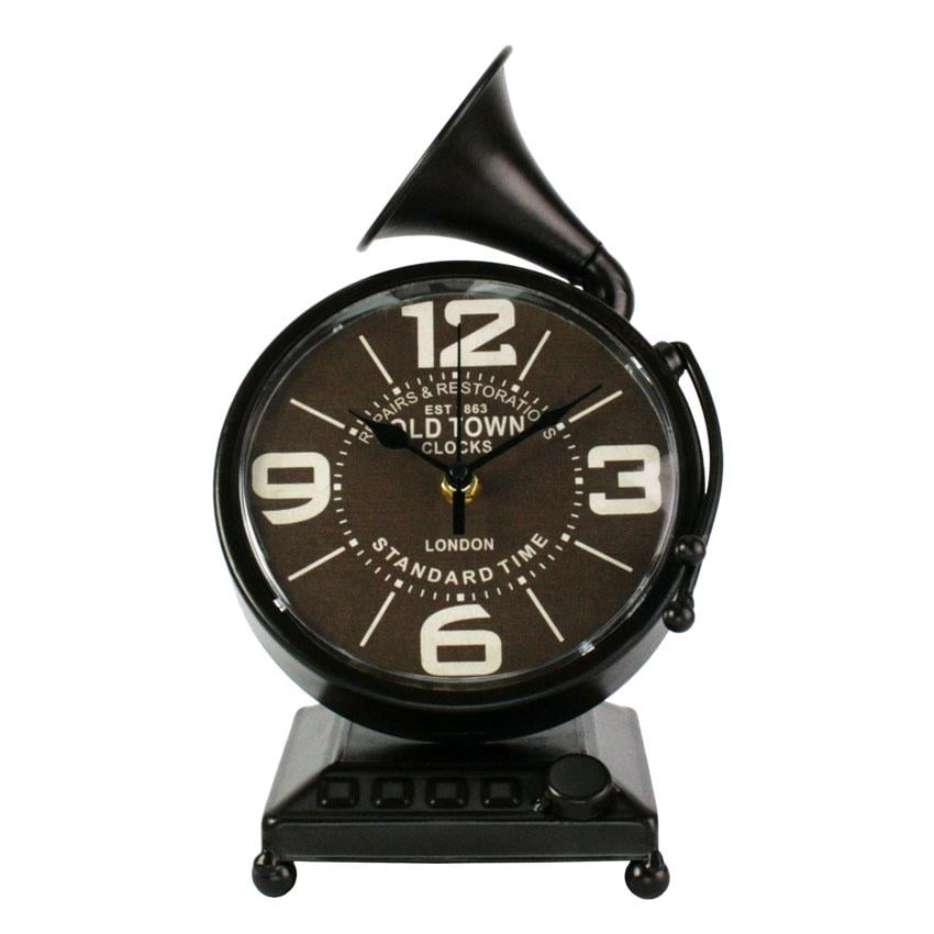 Часы настольные Грамофон Металл 27х17х16 см Темно-коричневый (20801) Часы настольные Грамофон Металл 27х17х16 см Темно-коричневый (20801)