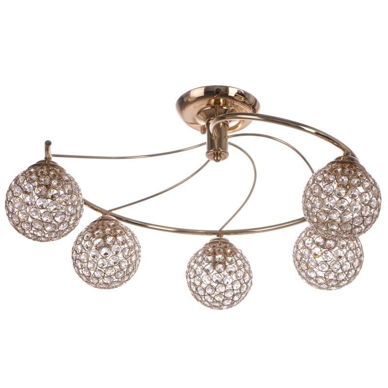 Люстра молекула Brille BR-01 382S/5 E14 G для натяжного потолка хрустальный шар