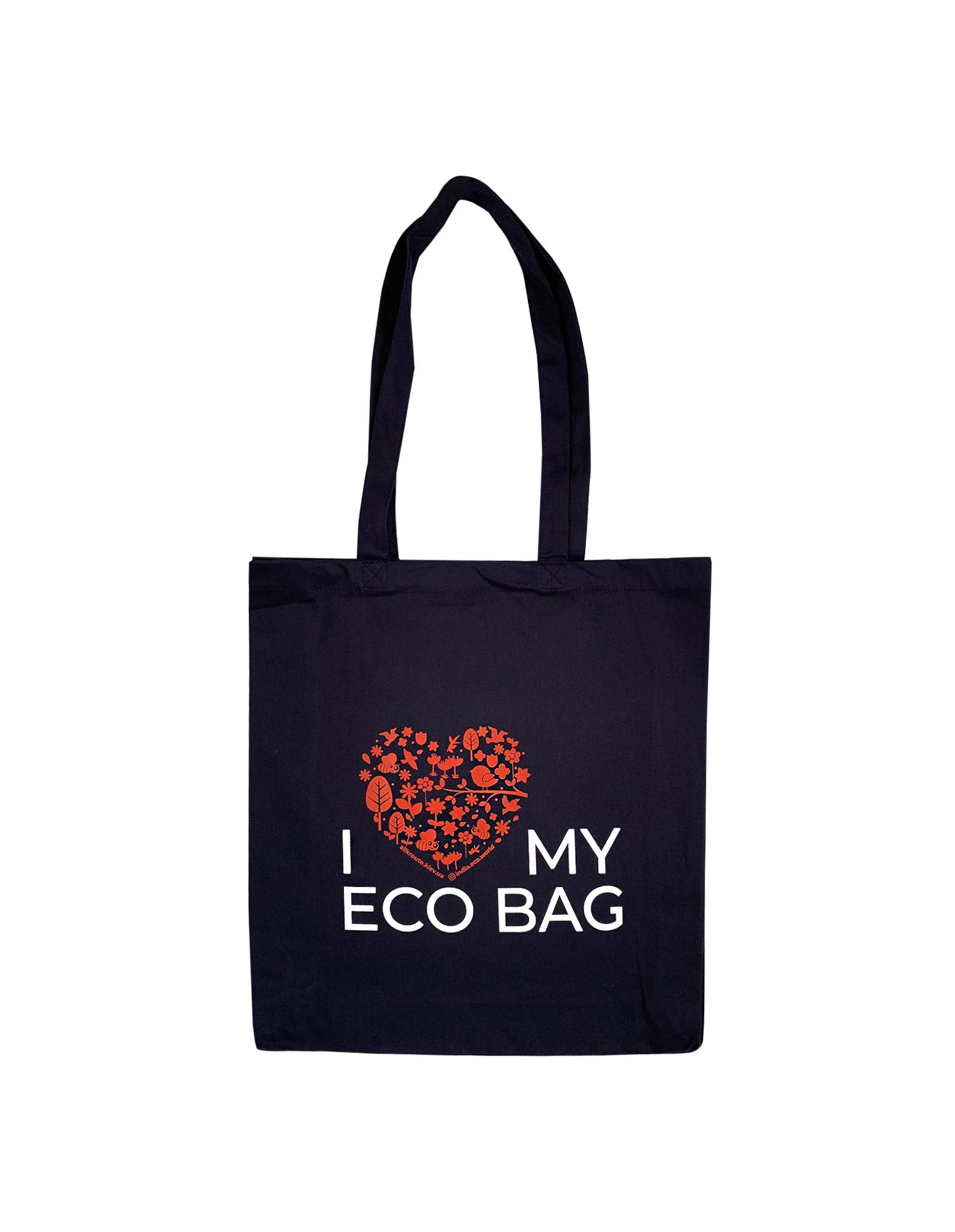 Эко сумка шоппер Silk Route I love my eco bag Синий