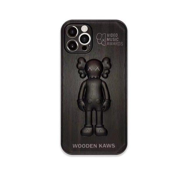 Чехол для iPhone 12 Pro Max Wooden Kaws Черный