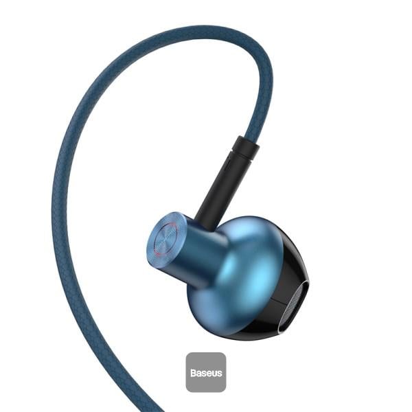 Навушники дротові вкладиші BASEUS Encok H19 з мікрофоном 3,5 мм Blue (NGH19-03) - фото 2